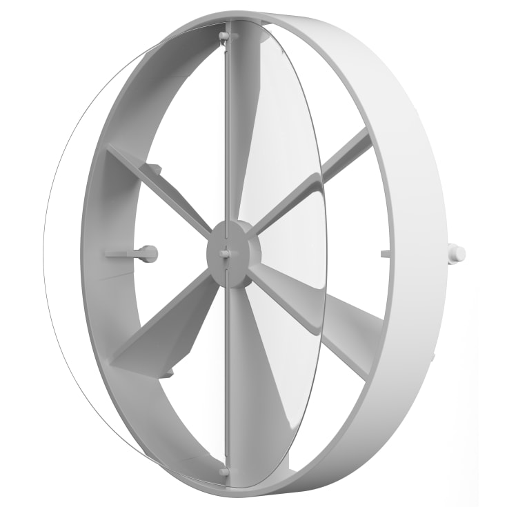 Flexit tilbakeslagsspjeld FBD, med rund stuss, Ø125 mm, hvit