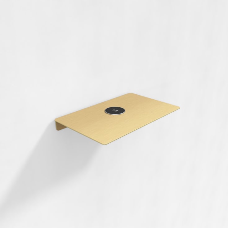 Aloop X hylde med trådløs opladning, 39,5x25 cm, børstet guld