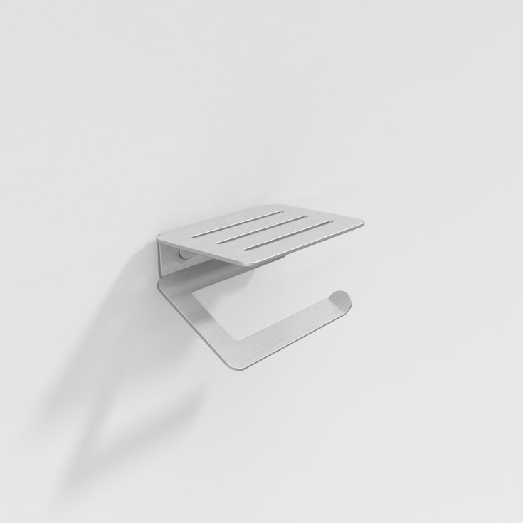 Aloop Y toiletrulleholder, mat aluminium