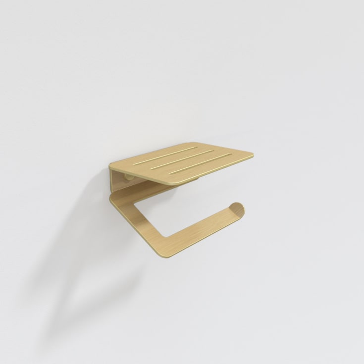 Aloop Y toiletrulleholder, børstet guld