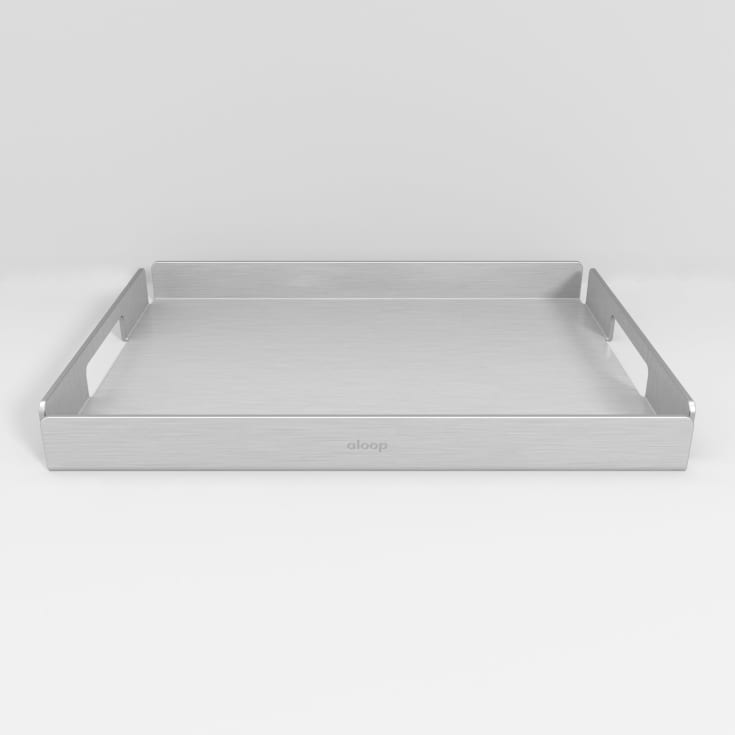 Aloop X small bakke, 23x30,5 cm, mat aluminium