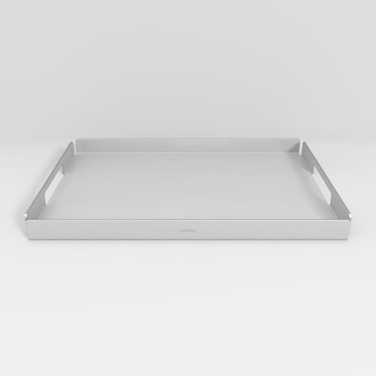 Aloop X medium bakke, 28x40,5 cm, mat aluminium