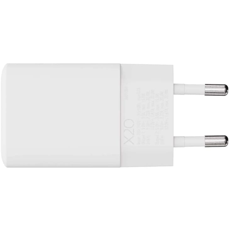 X2O 20w dubbel hemladdare USB-C/a nätadapter vit