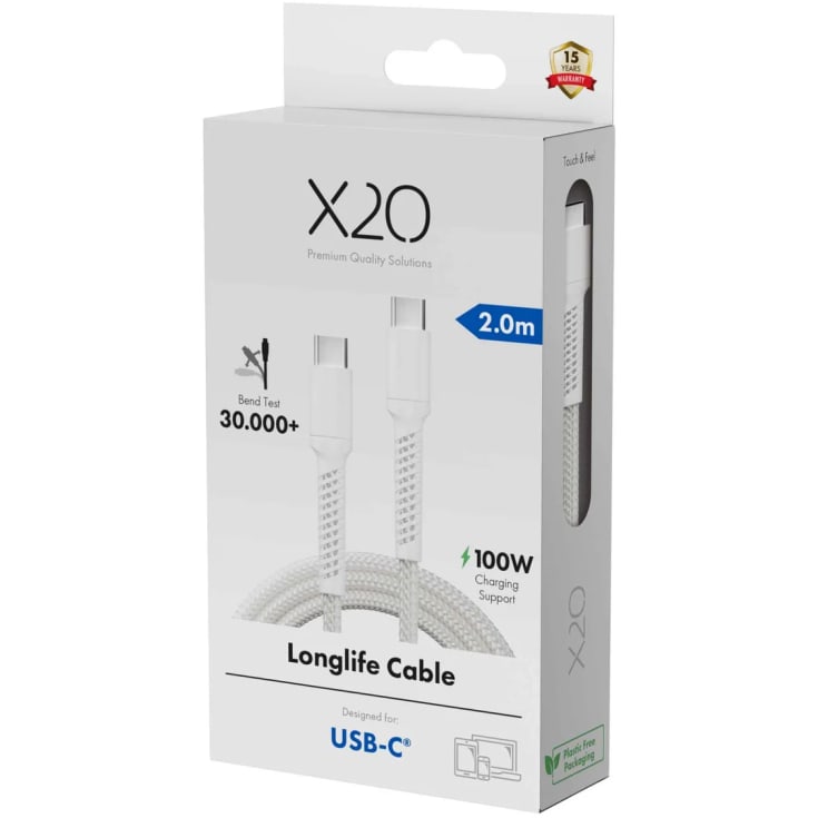 Vivanco-lader, Lightning/USB-C – 1,2 meter