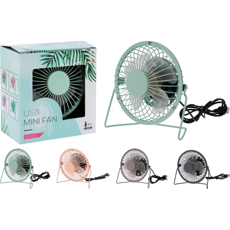 Mini bordventilator, assorterede farver