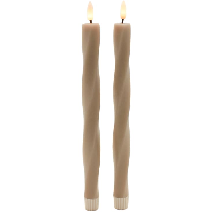 Sirius Sille Nordic Sculpture Twist kunstig stearinlys, brun