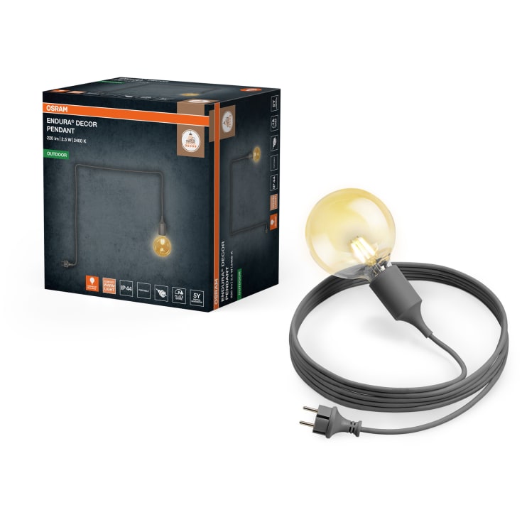 Osram Endura Decor pendellampa utomhus, 5 meter, grĂ¥