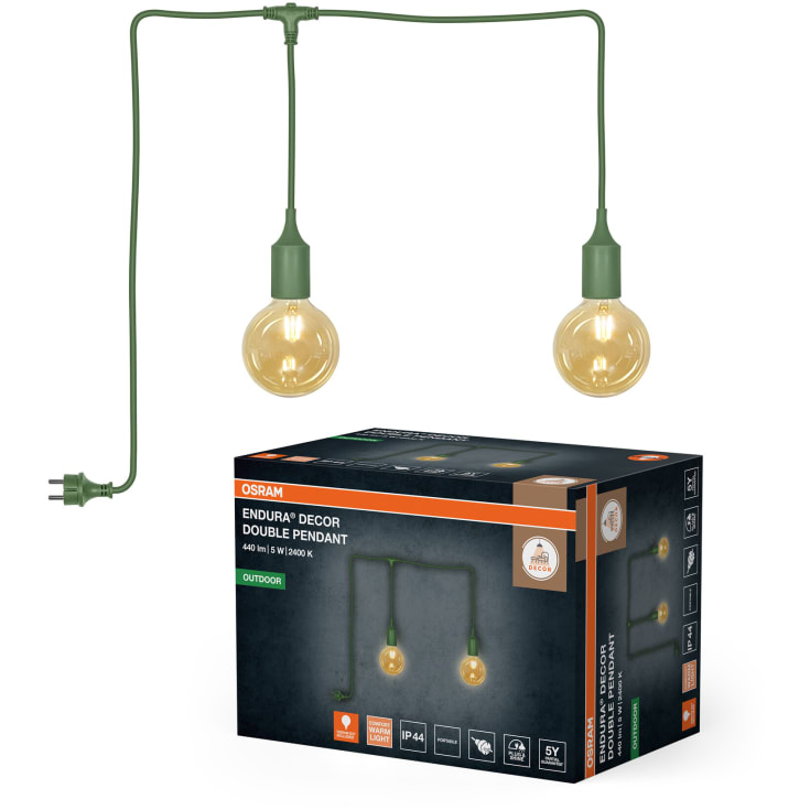 Osram Endura Decor pendellampa utomhus, 6 meter, grön