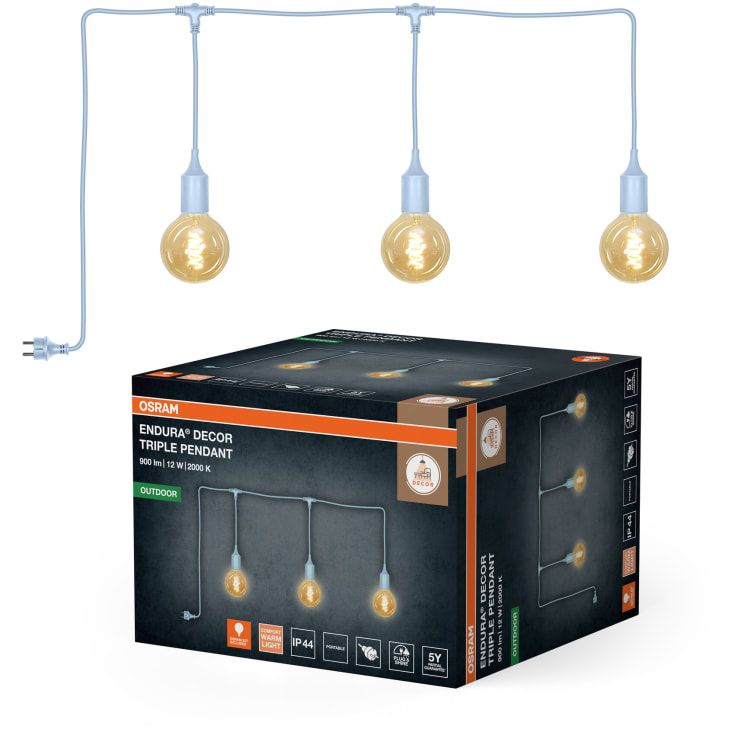 Osram ENDURA Decor Portable Pendant 900lm 3X2,5W/824 E27 blå 7m