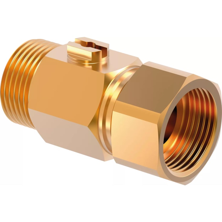 Uponor Aqua PLUS Kuleventil, med løpende mutter, messing, 3/4" x 3/4"