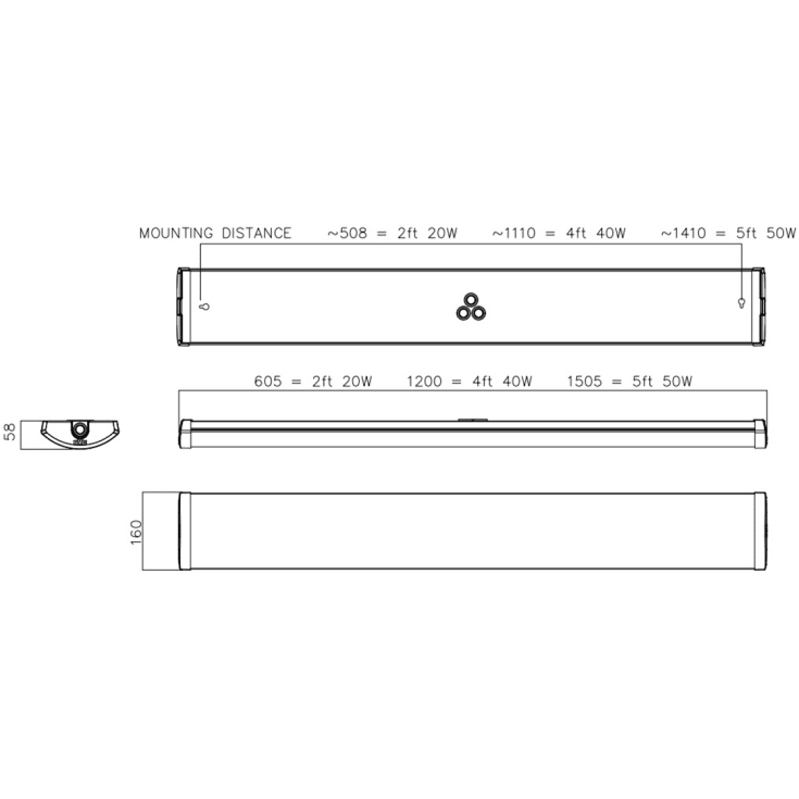 Cornell Lite-armatur LED12–20 W 830–835–840 600 mm