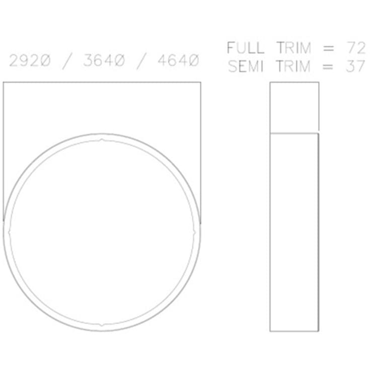 Dekorring lav til Amarillo plafond Ø360mm, sort