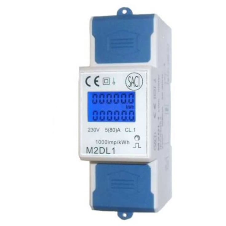 kWh-mätningar 1-fas LCD 5(80)A 2-modul