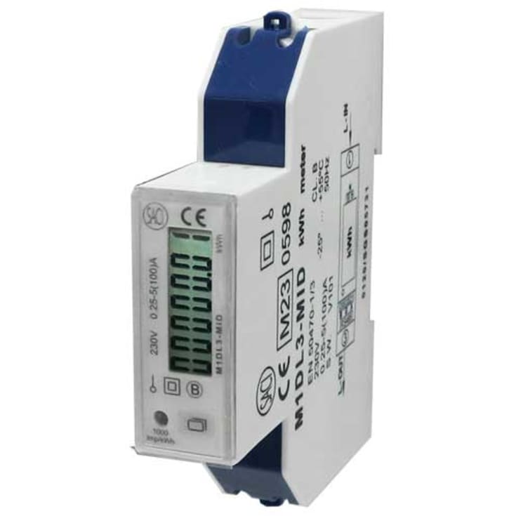 kWh-mätare 1-fas LCD 5(100)A 1 modul, MID