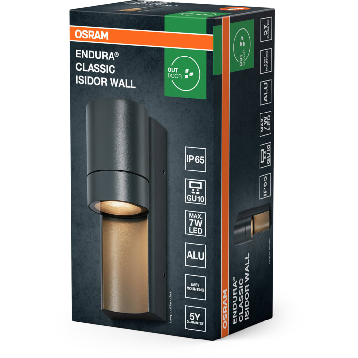 Osram Endura Classic Isidor udendørs væglampe, GU10, grå