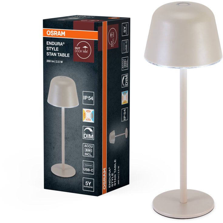 Osram Endura Style Stander oppladbar bordlampe, beige