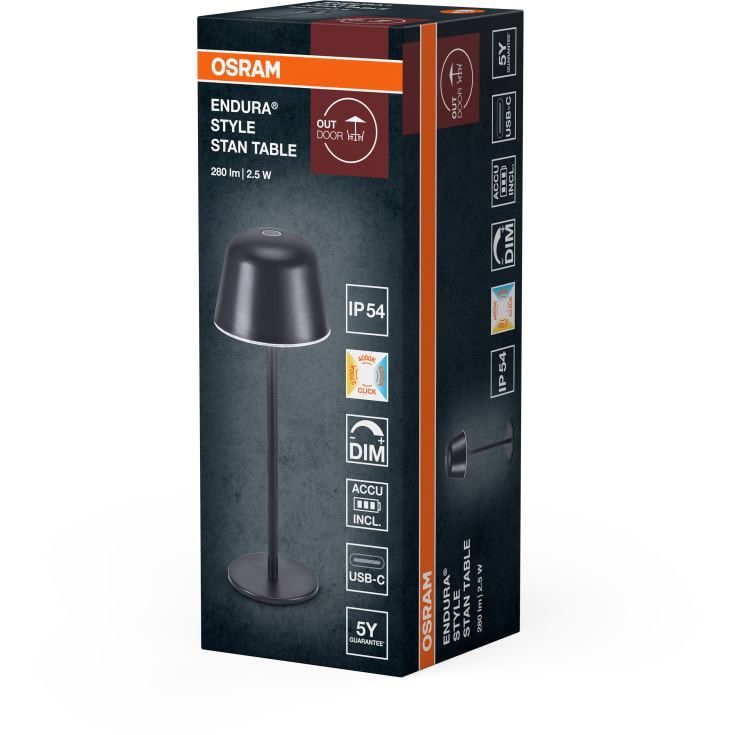 Osram Endura Style Stander oppladbar bordlampe, grå