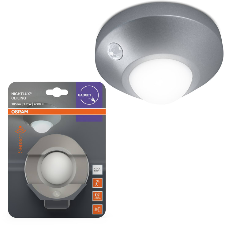 Osram Nightlux Ceiling nattlampe med sensor, sølv