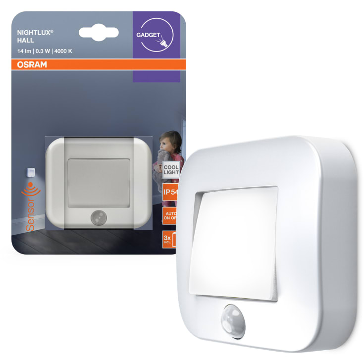 Osram Nightlux Hall natlampe med sensor, hvid