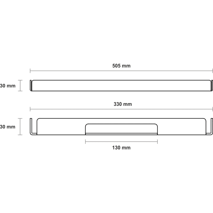 Aloop X large bakke, 33x50,5 cm, mat aluminium