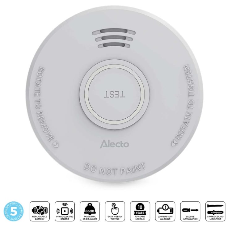 Alecto røgalarm med 5 års batterilevetid, SD530