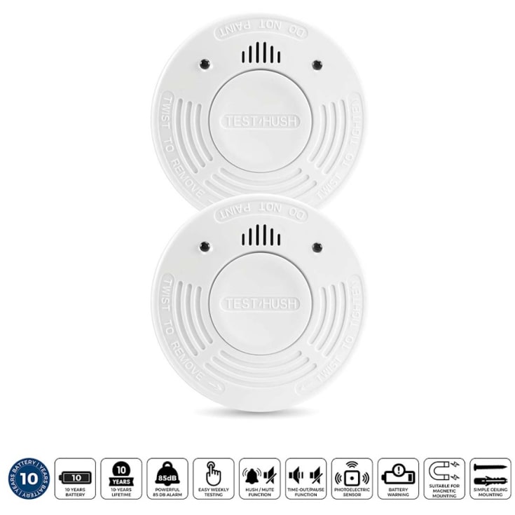 Alecto brandvarnare, 10 års batteritid, 2-pack