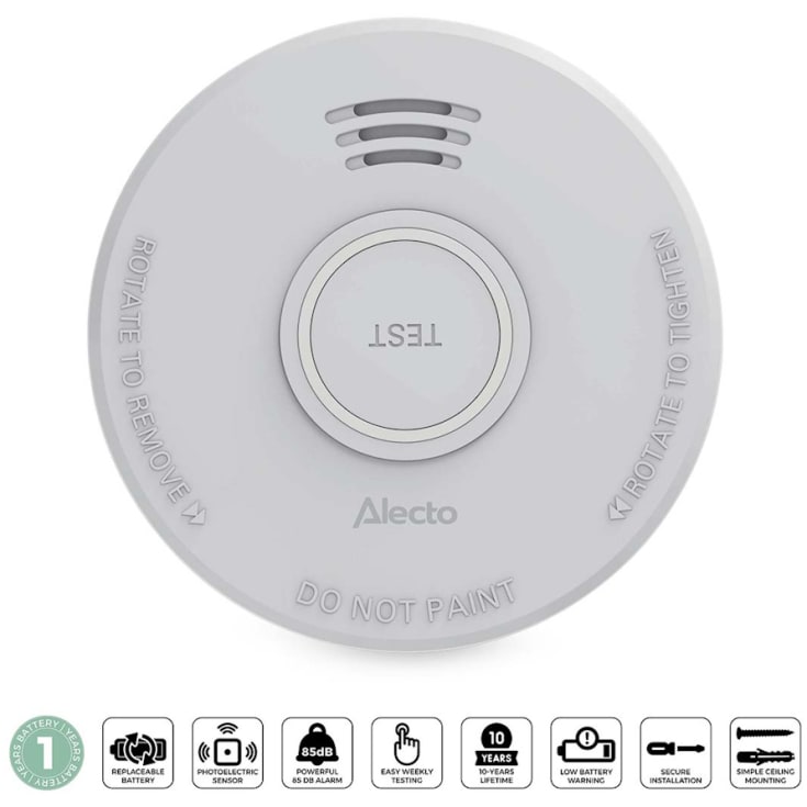 Alecto brandvarnare, 1 års batteritid, 1-pack