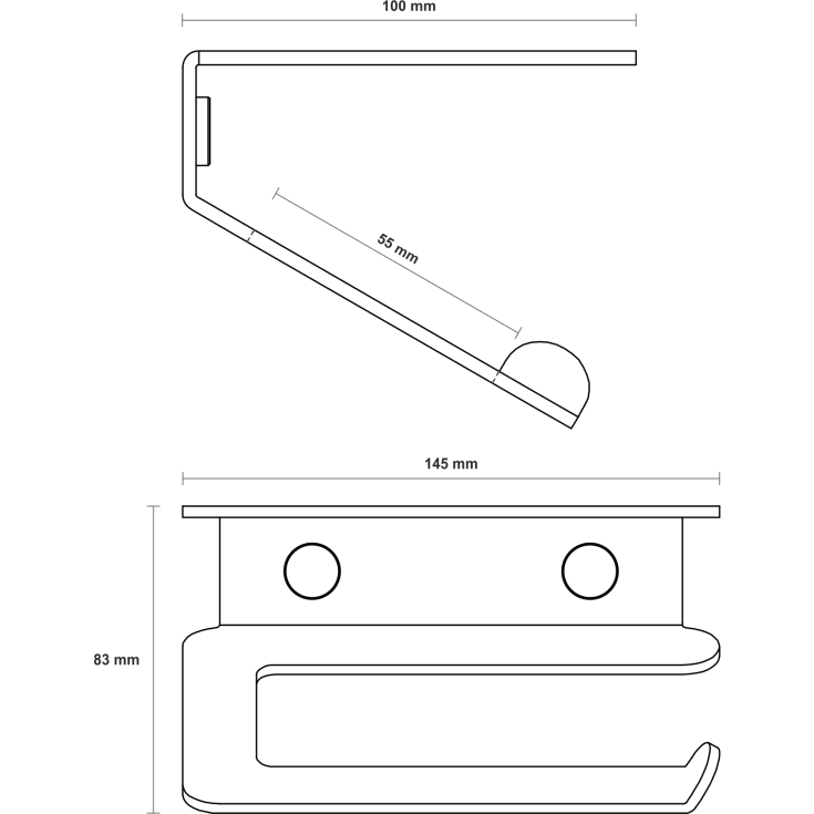 Aloop Y toiletrulleholder, børstet sort
