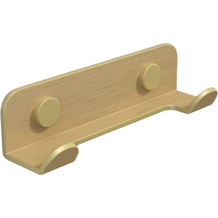 Aloop X 2 håndkleknagg, børstet gull