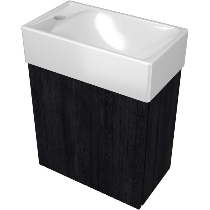 Sanibell Proline tvättställsunderskåp, 40x23 cm, träkol ek