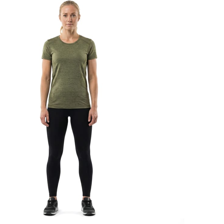 GEYSER Seamless dame T-shirt, Oliven melange, S