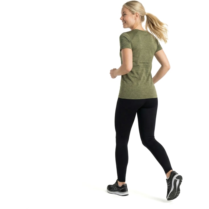GEYSER Seamless dame T-shirt, Oliven melange, S