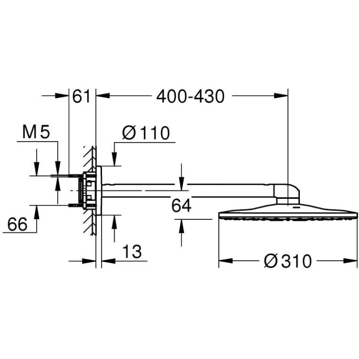 Grohe Rainshower SmartActive brusehoved, Ø31 cm, børstet messing