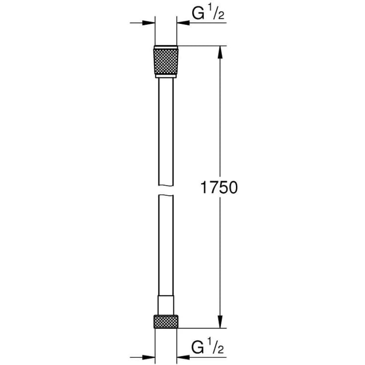 Grohe Silverflex bruselange, 1,75 meter, messing