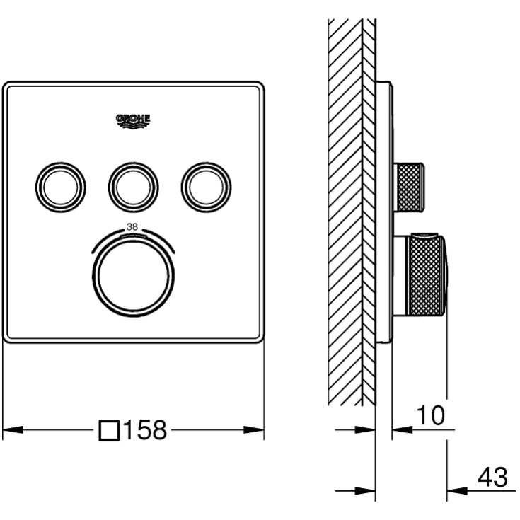 Grohe Grohtherm SmartControl brusearmatur, børstet krom