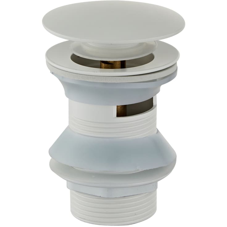 Zen Sanitary bundventil, push-open, hvid