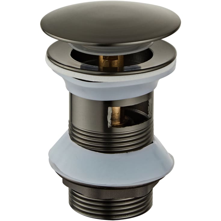 Zen Sanitary bundventil, push-open, sort krom