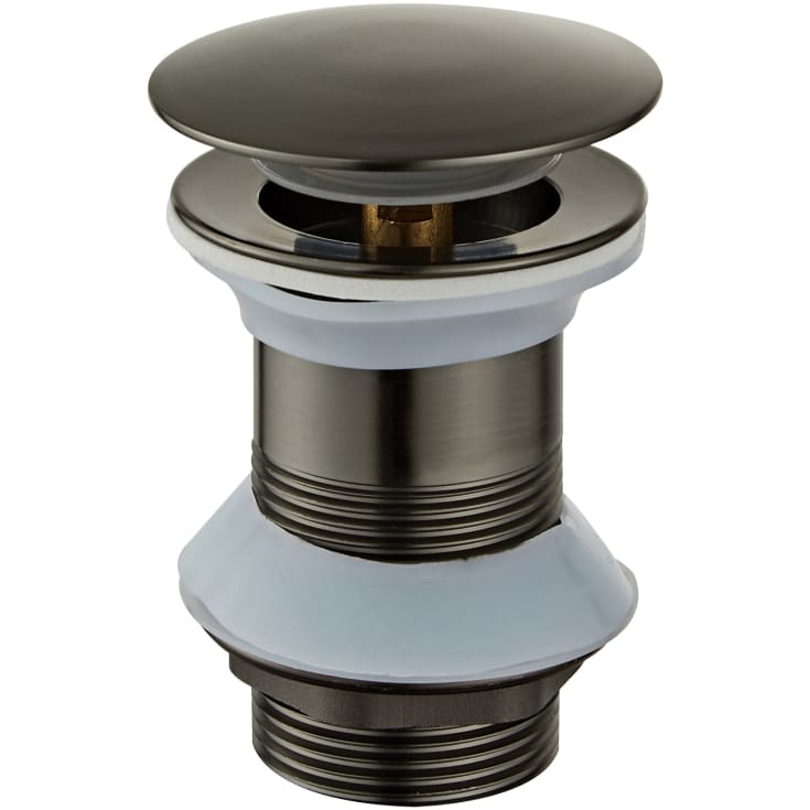 Zen Sanitary bundventil, push-open, sort krom