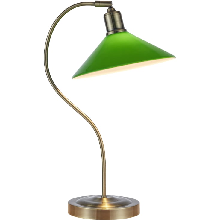 Markslöjd Vela bordlampe 1l antikmessing/grøn