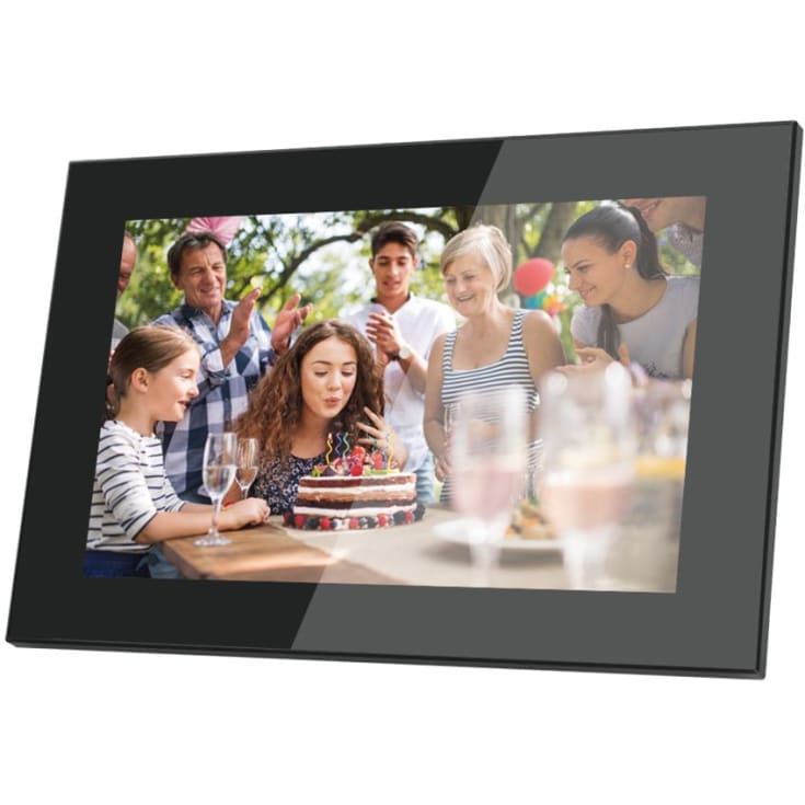 Lippa digital bilderamme 10", svart glass