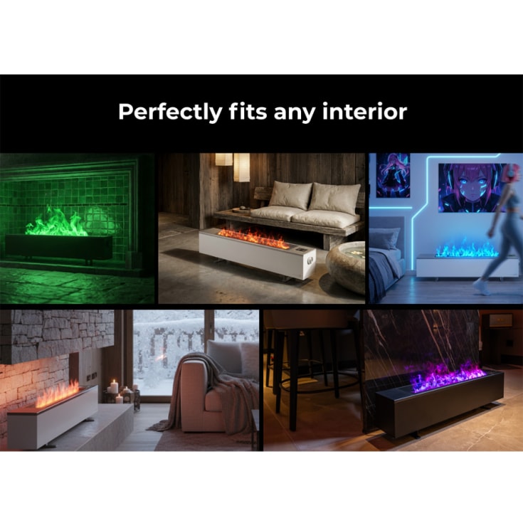 Born Nordic Aeno premium elradiator 2000W, flammeeffekt, hvid