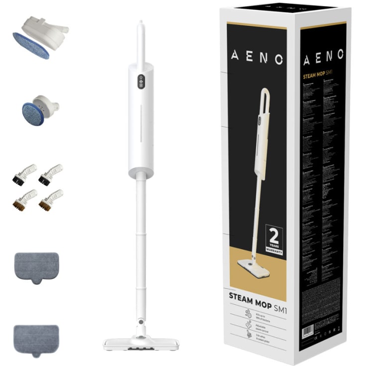 Born Nordic Aeno ångmopp 1200W, vit