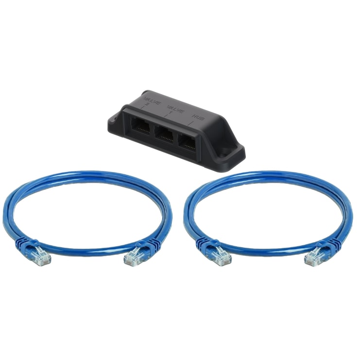 Waterguard+ Cat.6 kabelsett, 2xRJ45, 60 cm x 2, for 2 ventiler