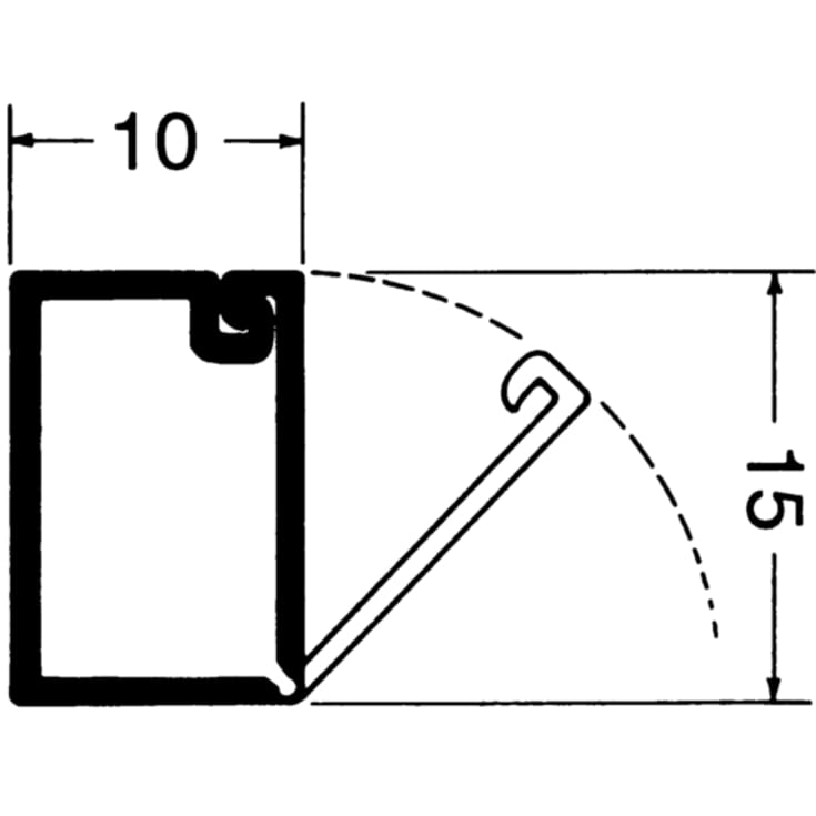 2 meter Tehalit kabelkanal komplet hvid, 10x15 mm