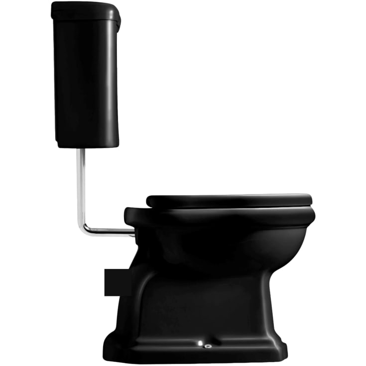 Lavabo Retro low toalett, 455x705 mm, krom rør/p-lås, blank sort