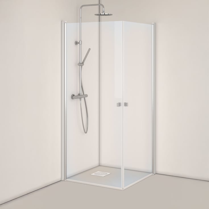 Hafa Igloo Pro corner dusjhjørne, 70x70 cm, alu/klarglass
