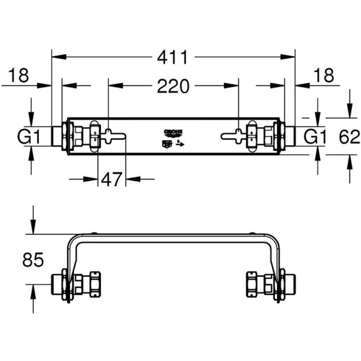 Grohe Sense Guard veggmonteringssett