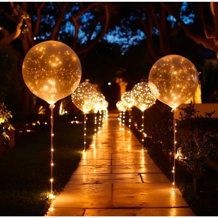 Veli Line balloner med LED ljuskedja, 2-pak
