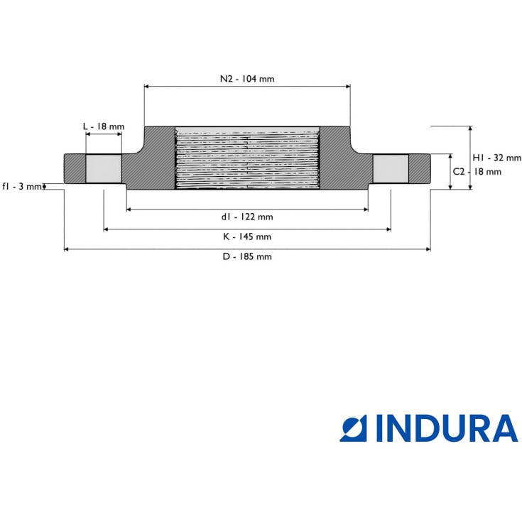 Sort stålflange 1/2"