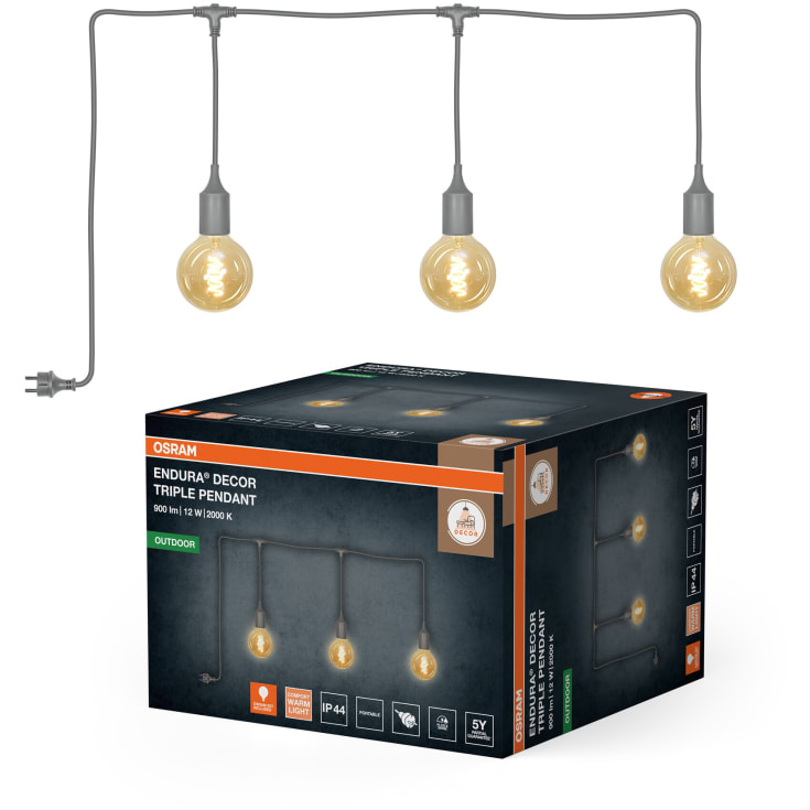 Osram Endura Decor utendørs pendel, 7 meter, grå